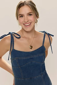 Dora Tie Strap Denim Mini Dress