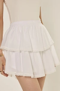 Lana Crochet Tier Mini Skirt