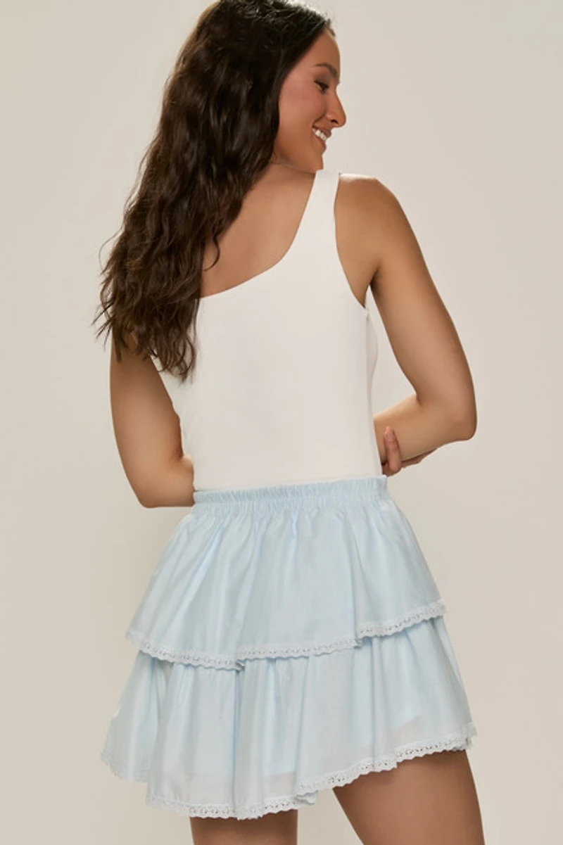 Lana Crochet Tier Mini Skirt