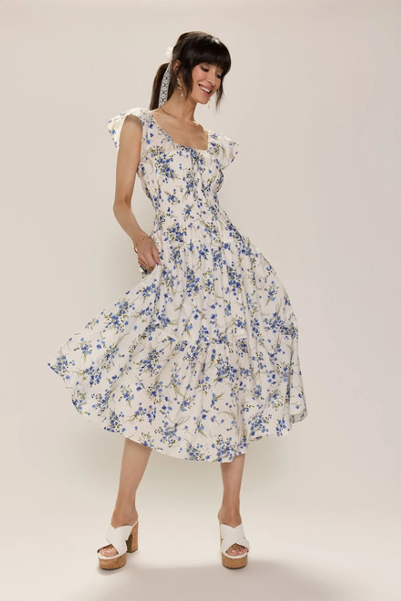 Natalie Floral Smocked Midi Dress