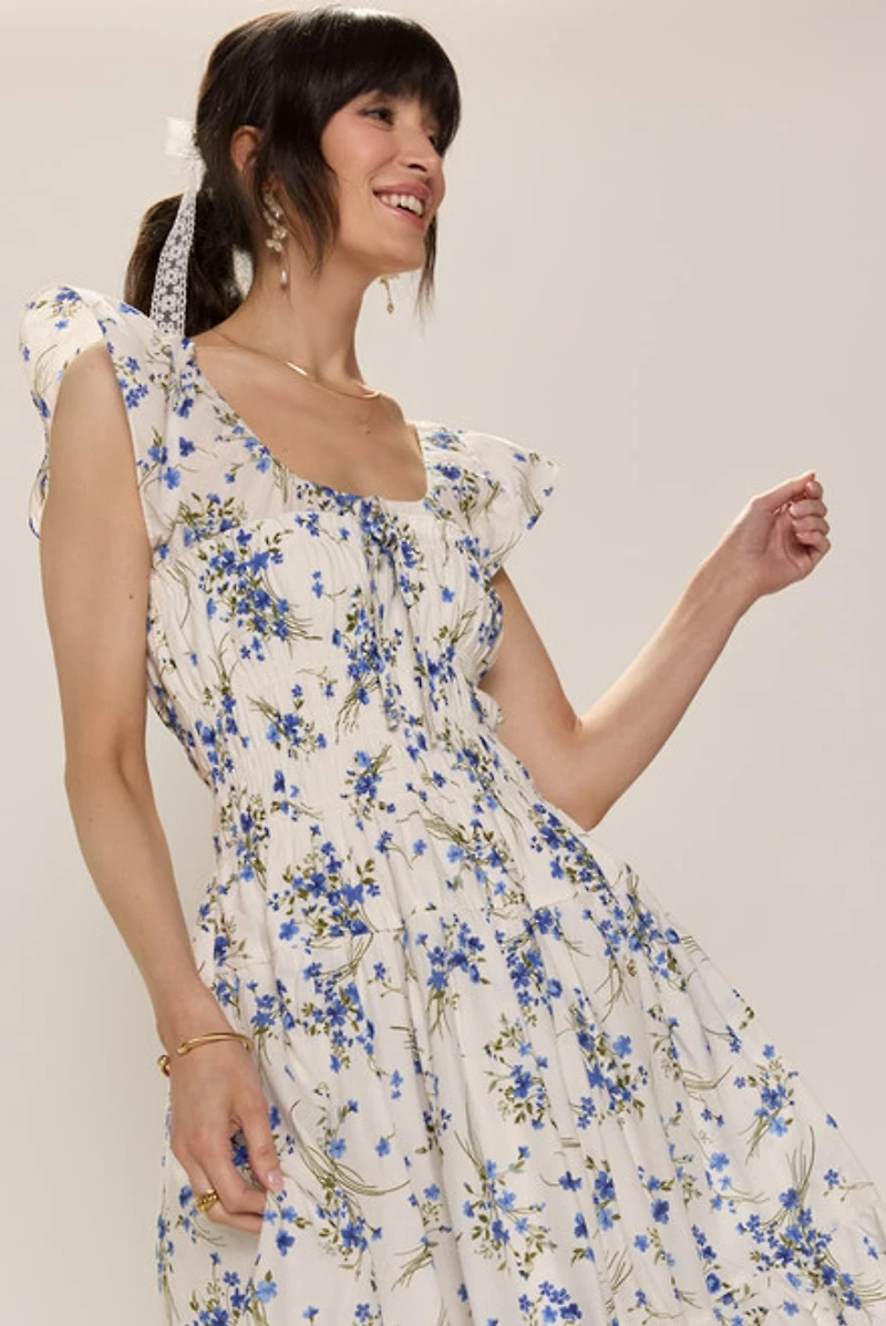 Natalie Floral Smocked Midi Dress