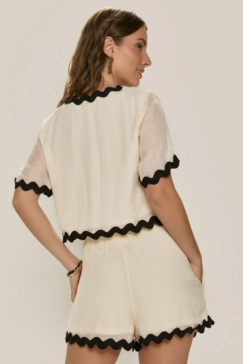 Janell Ric Rac Hem Shorts