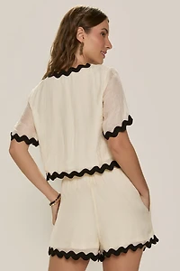 Janell Ric Rac Hem Shorts
