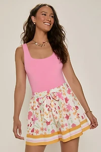 Lynnete Border Print Shorts