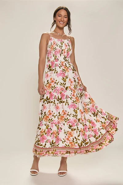 Lenora Ruched Floral Maxi Dress
