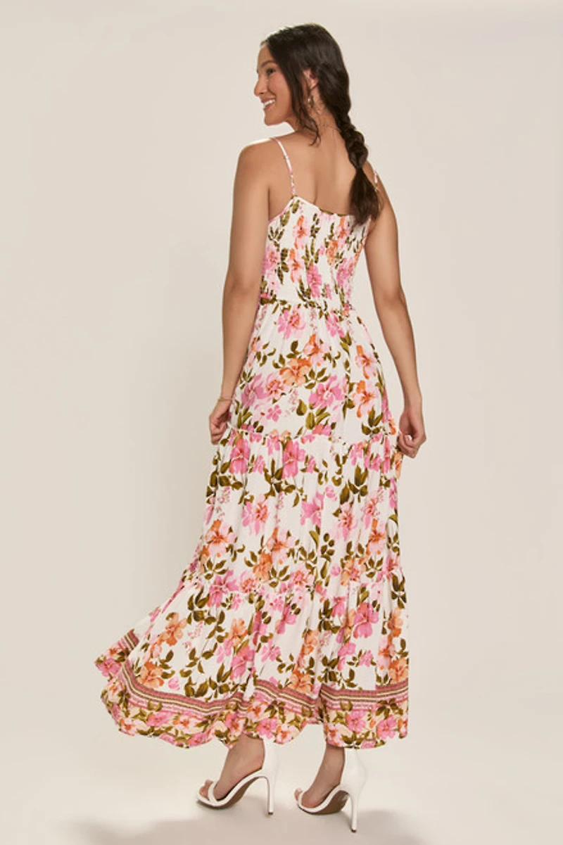 Lenora Ruched Floral Maxi Dress