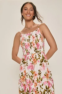 Lenora Ruched Floral Maxi Dress