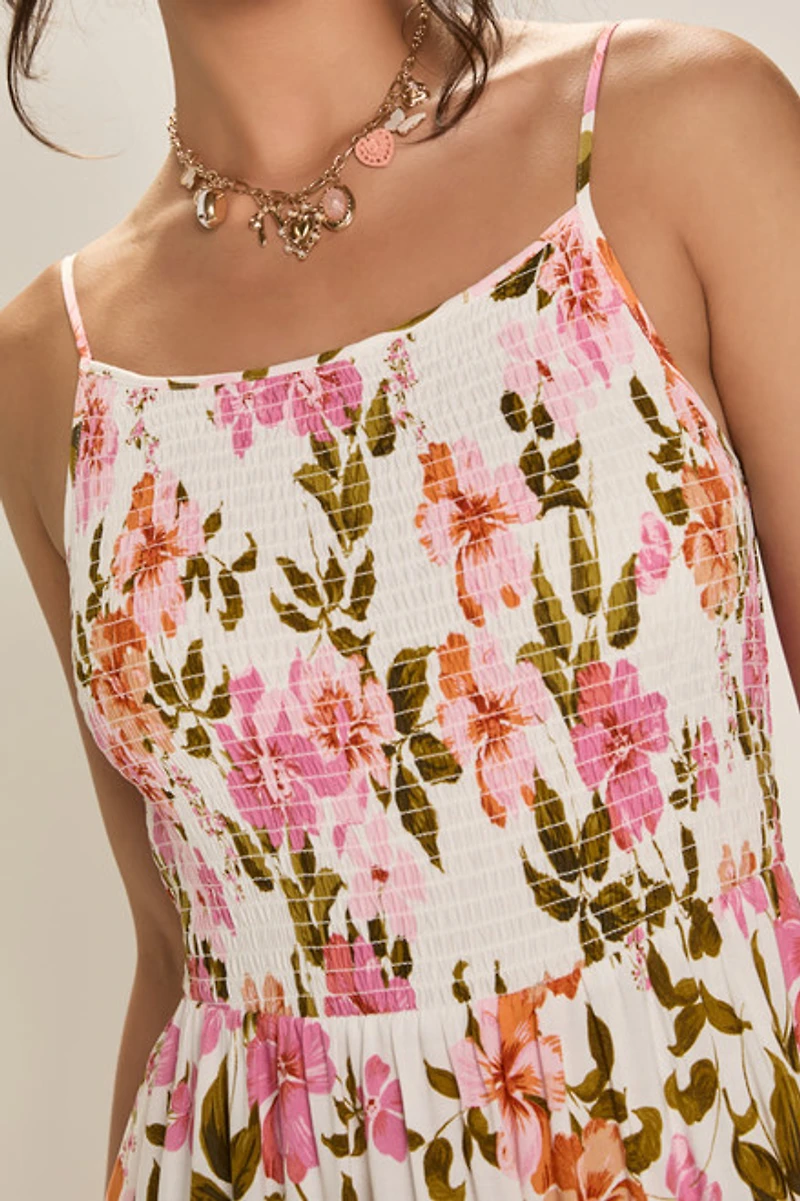Lenora Ruched Floral Maxi Dress