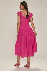 Jasmine Flutter Sleeve Midi Dress
