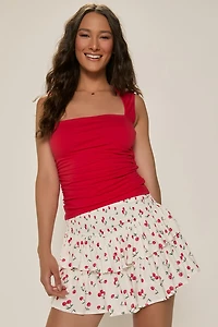 Debora Cherry Print Mini Skirt