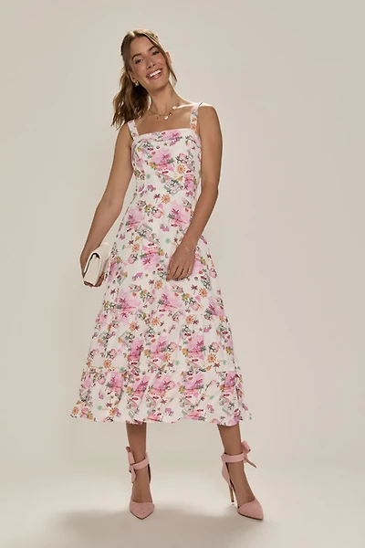 Lena Ruffled Midi Dress