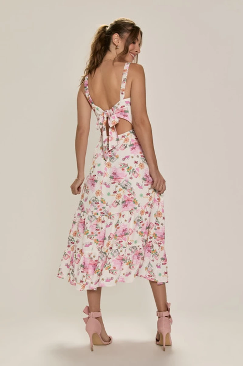 Lena Ruffled Midi Dress