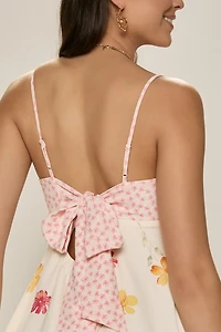 Audrey Bow Back Floral Mini Dress