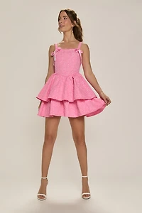 Shirley Jacquard Tiered Mini Dress