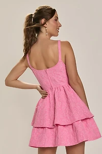 Shirley Jacquard Tiered Mini Dress