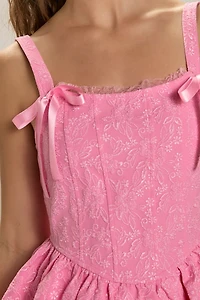 Shirley Jacquard Tiered Mini Dress