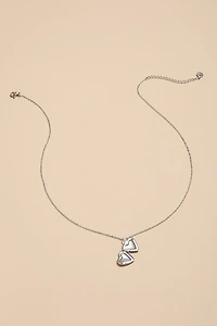 Iva Stainless Steel Silver Locket Pendant Necklace