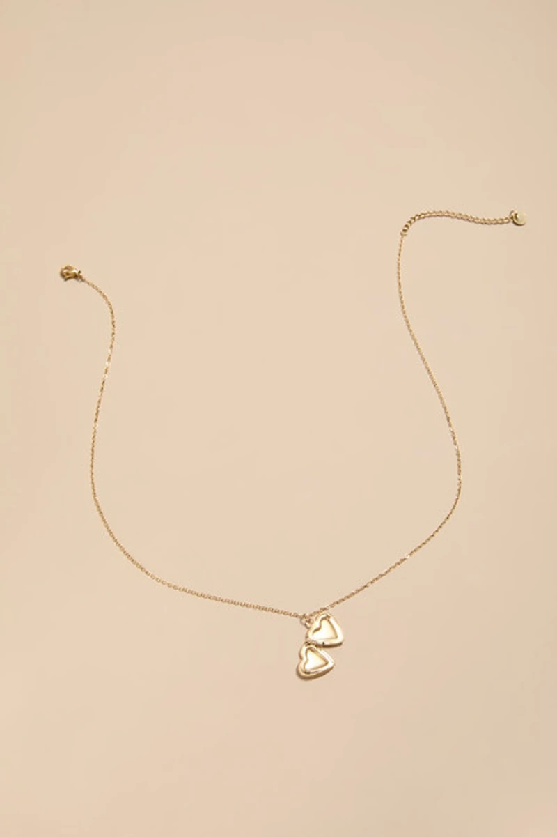 Iva Stainless Steel Gold Locket Pendant Necklace