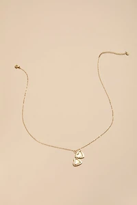 Iva Stainless Steel Gold Locket Pendant Necklace