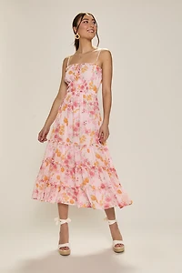 Aurora Ruffle Tiered Midi Dress