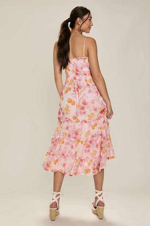 eleanor one shoulder tiered midi dress Francesca's Eleanor One Shoulder Tiered Midi Dress