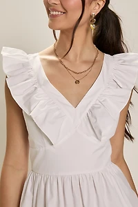 Brenda Flutter Sleeve Midi Dress