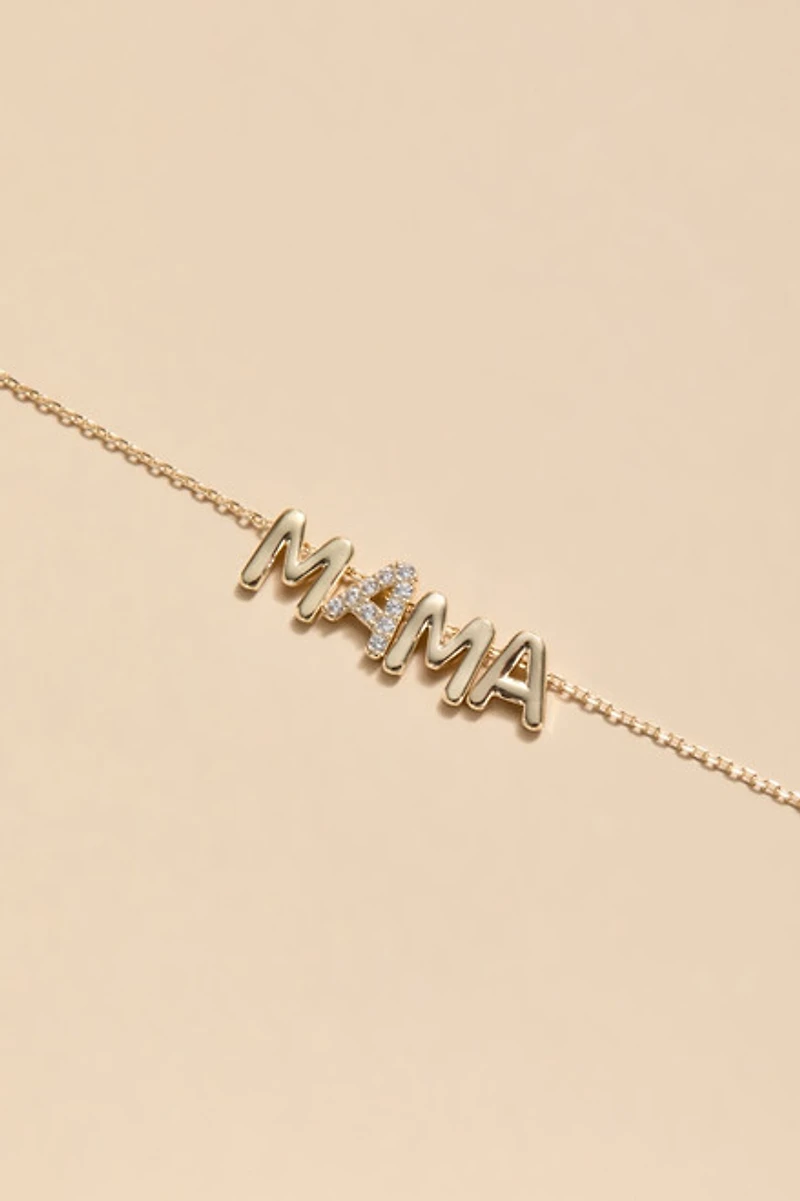 Mama Pave Charm Pendant Necklace
