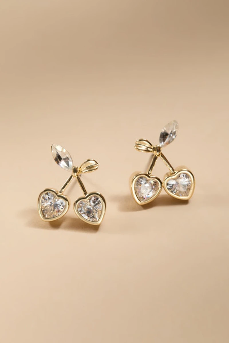 Velma Crystal Cherry Heart Earrings