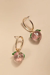 Julia Peach Oval Drop Earrings