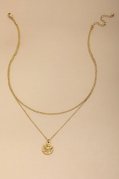 Eliza Stainless Steel Rose Pendant Necklace