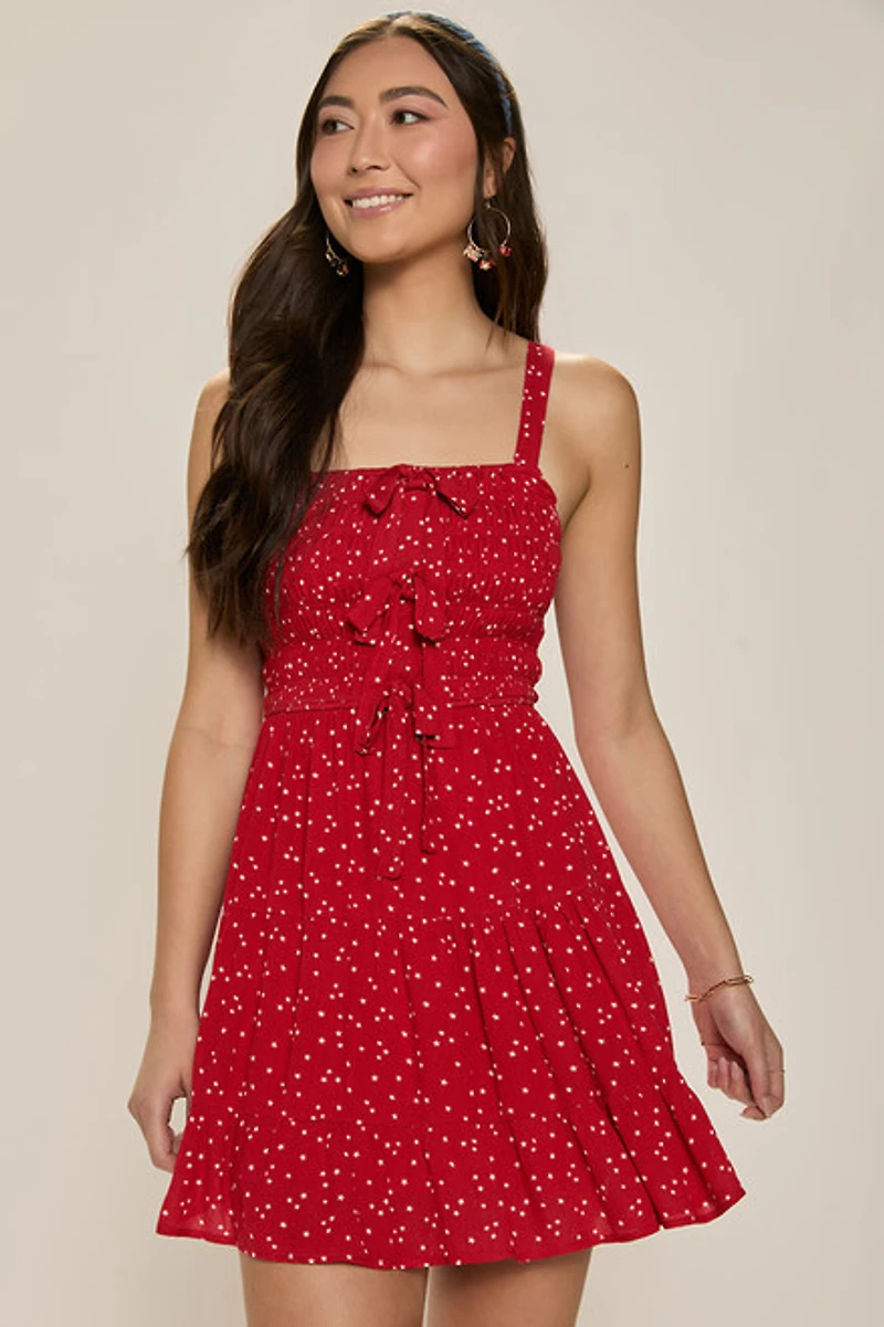 Lilly Star Print Mini Dress