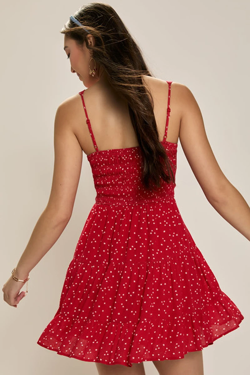 Lilly Star Print Mini Dress