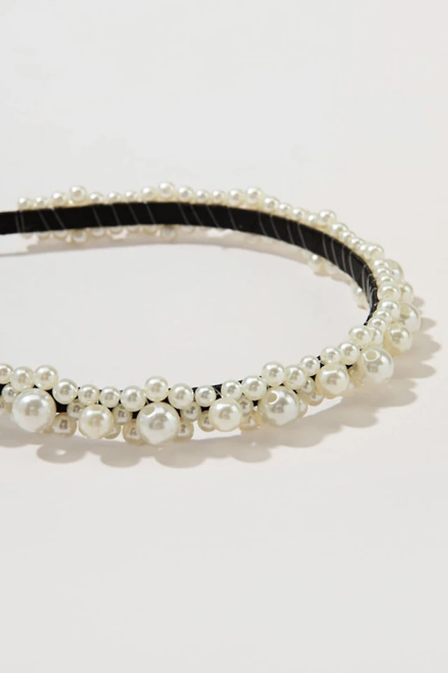 Curried Myrrh Sadie Pearl Headband | Pacific City display picture 3