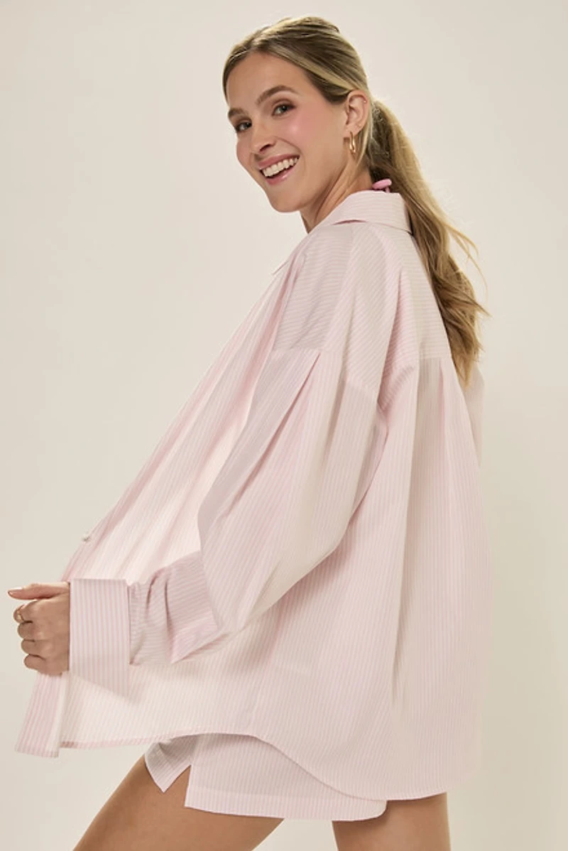 Marcella Striped Button Down Top