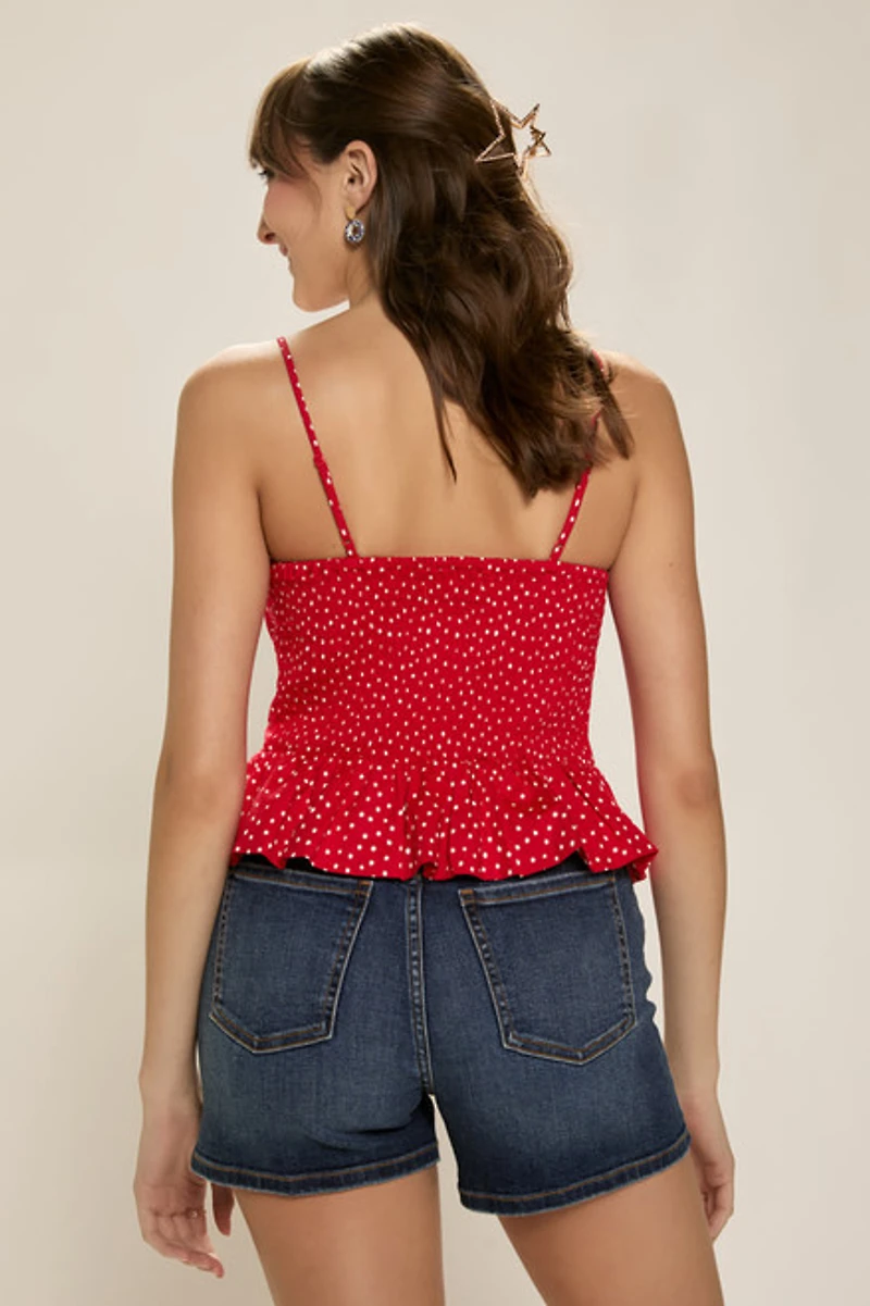 Beverly Polka Dot Sleeveless Top