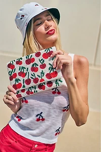 Emma Cherry Beaded Clutch Bag