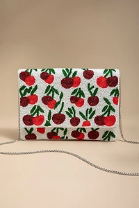 Emma Cherry Beaded Clutch Bag
