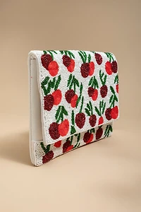 Emma Cherry Beaded Clutch Bag