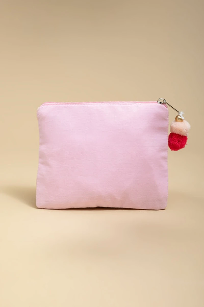 Allie Strawberry Beaded Pouch