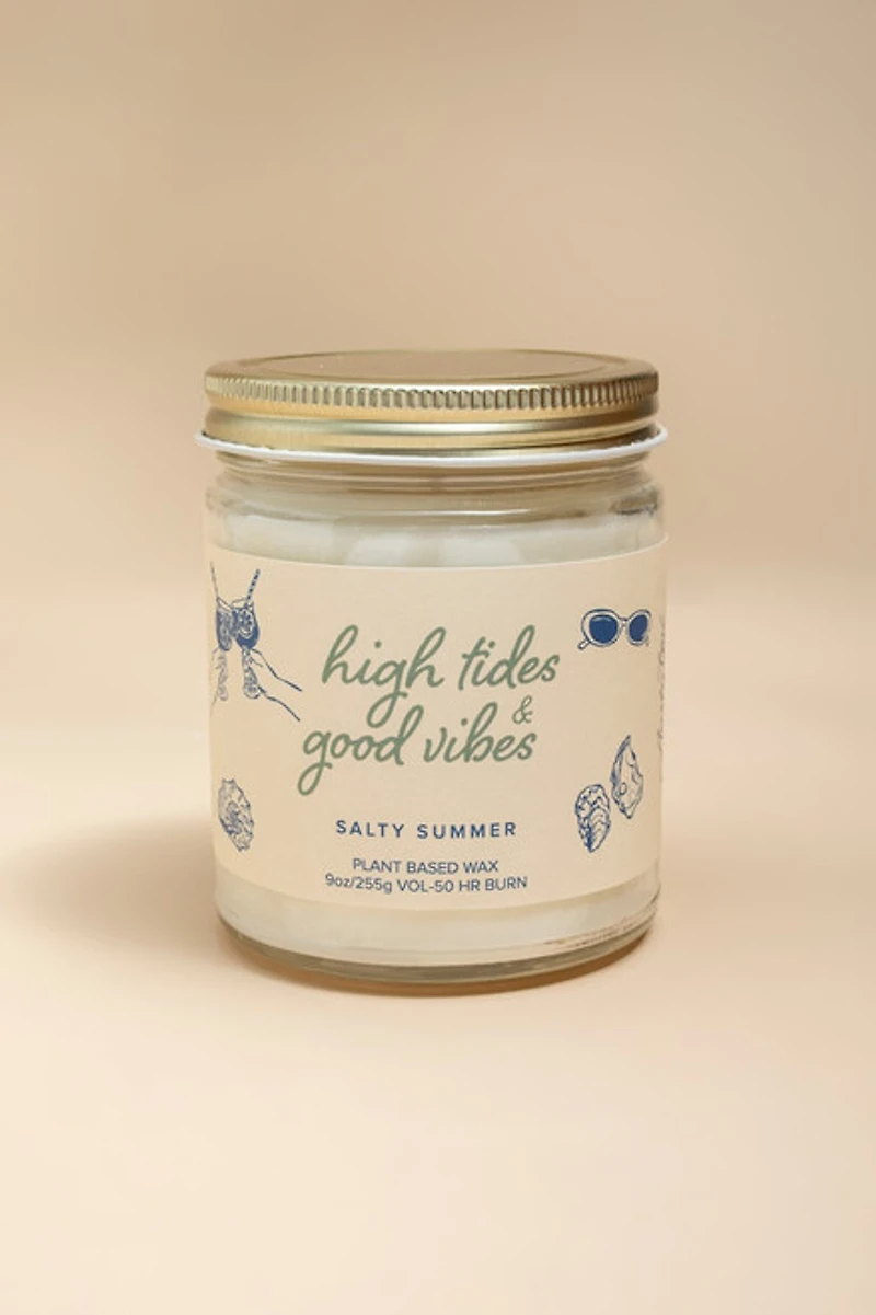 High Tides Good Vibes 9oz Scented Candle Jar