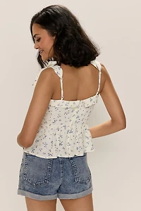 Simone Floral Bow Strap Top