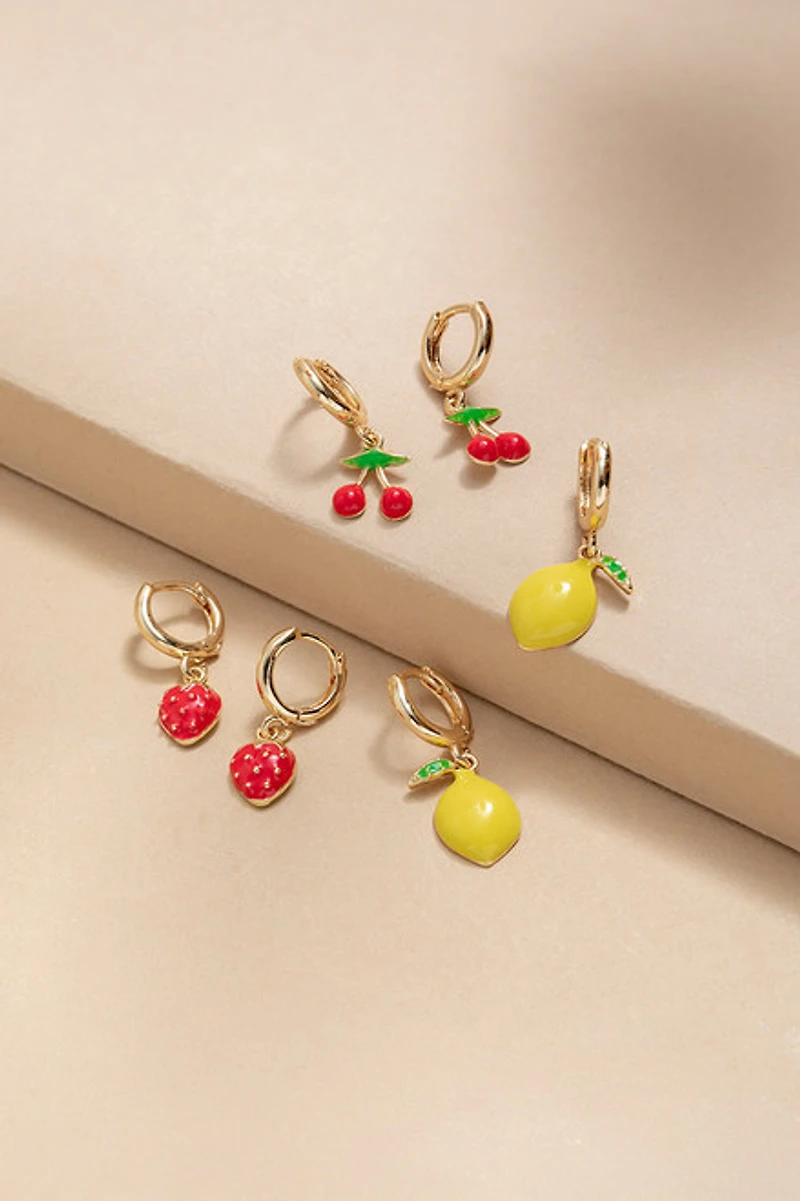 Mona Mini Fruit Drop Earring Set