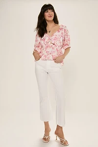 Jenna Tie Front Floral Blouse