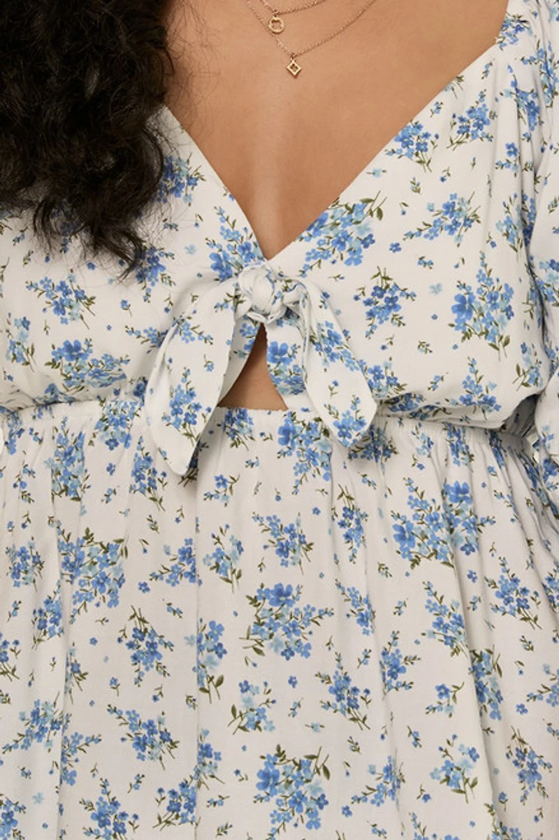 Elisa Floral Front Tie Blouse