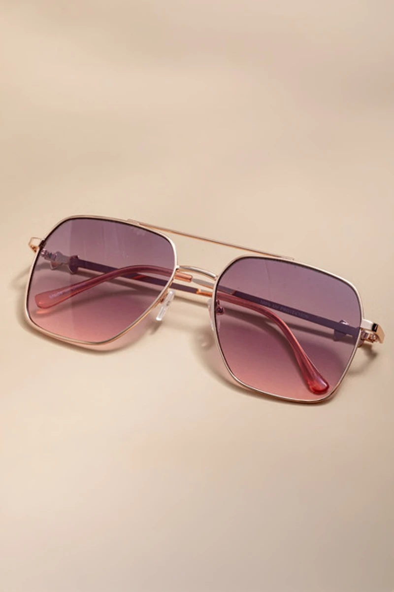 Debora Square Aviator Sunglasses