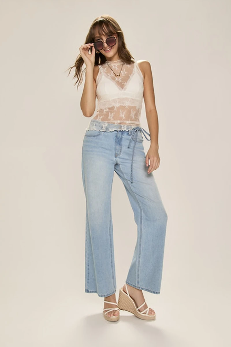 Tracey High Neck Mesh Top