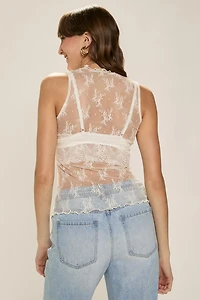 Tracey High Neck Mesh Top