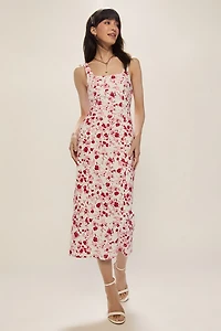 Eve Floral Stretch Midi Dress