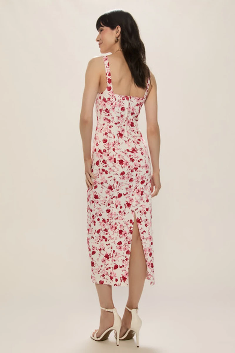 Eve Floral Stretch Midi Dress