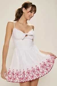 Bobbie Embroidered Mini Dress
